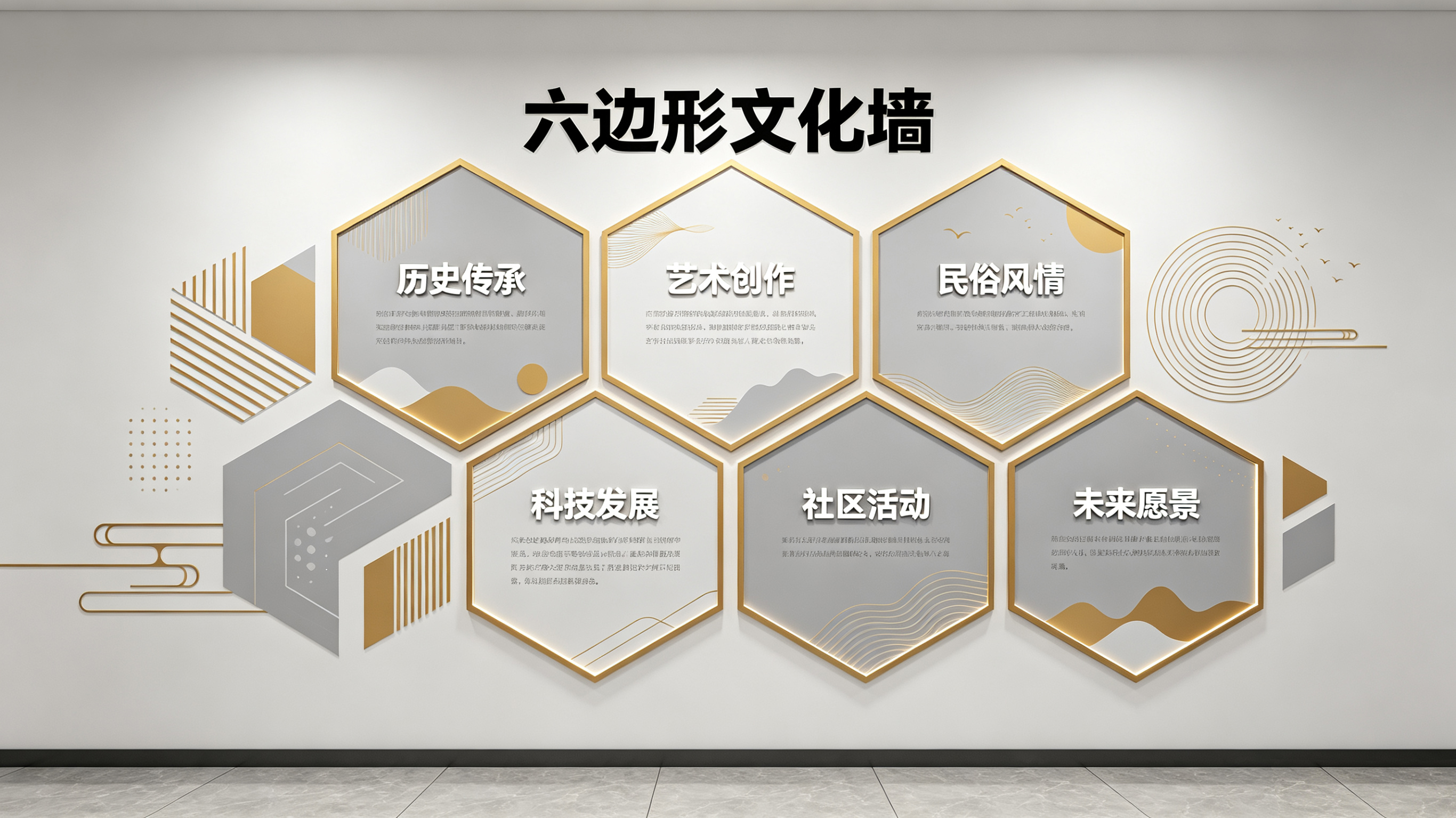永安企业文化墙 | 六边形信息美学